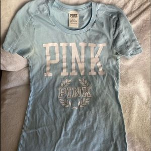 Victoria’s Secret PINK Graphic Crew Tee SIZE Small Color Blue White. PINK Logo